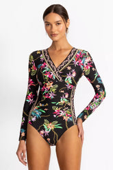 MILLER RUCHED WRAP SURF ONE PIECE