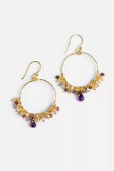 VIBRANT CHANDELIER AMETHYST EARRINGS