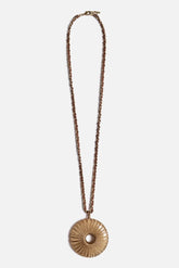 CRYSTAL PENDANT SUEDE CHAIN NECKLACE