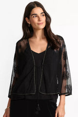 MERTINA EMBROIDERED MESH BOLERO