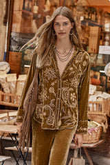 VELVET RELAXED SEAMED SHIRT