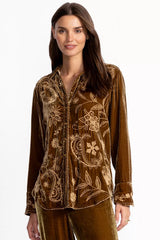 VELVET RELAXED SEAMED SHIRT