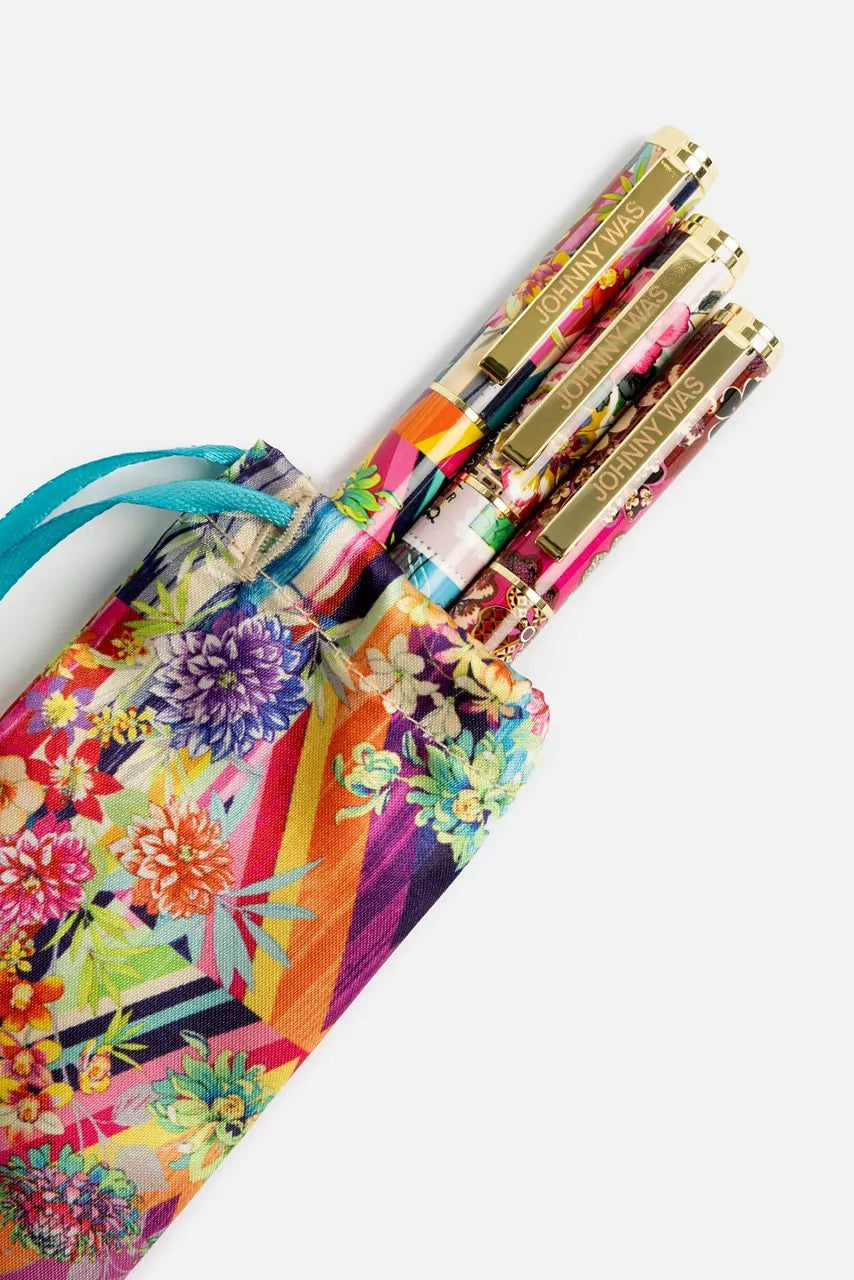 FLORAL STRIPE PEN SET