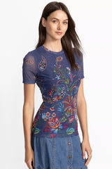ELEANOR SHORT SLEEVE MESH TEE