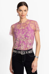 MAZZY RUFFLE NECK BLOUSE