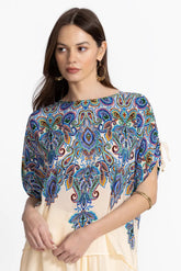 RUCHED SLEEVE BLOUSE