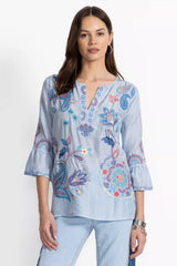 RUFFLE SLEEVE BLOUSE