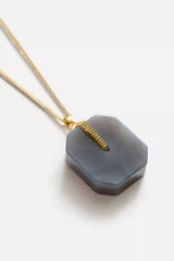 LARGE SEMIPRECIOUS PENDANT NECKLACE