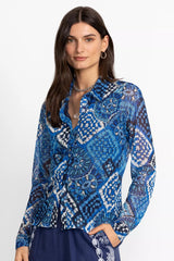 DEVIN MESH BUTTON DOWN SHIRT