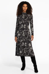 THE JANIE FAVORITE SEAMED MOCK NECK DRESS