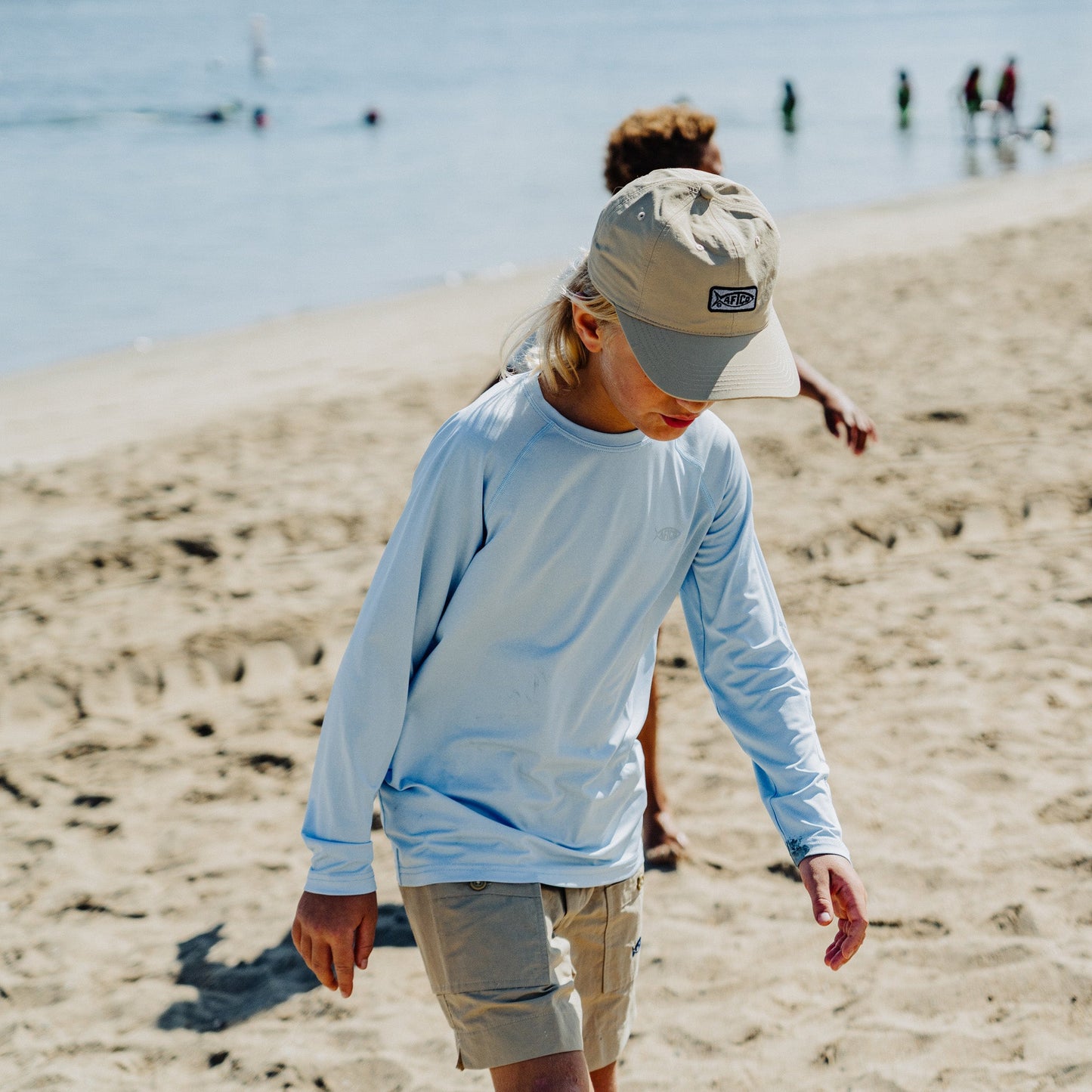 AFTCO Youth Samurai Performance LS Shirt Coral Sands Heather