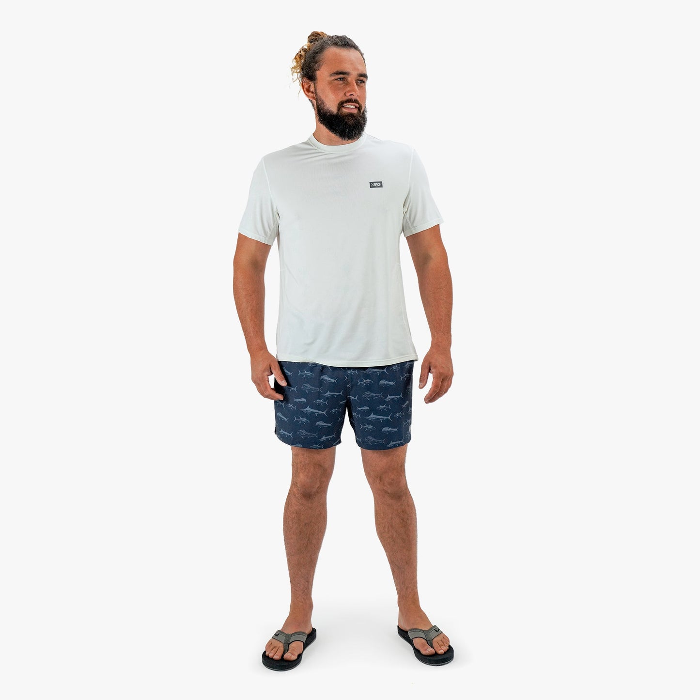 AFTCO Strike Printed Swim Trunks Deep Navy