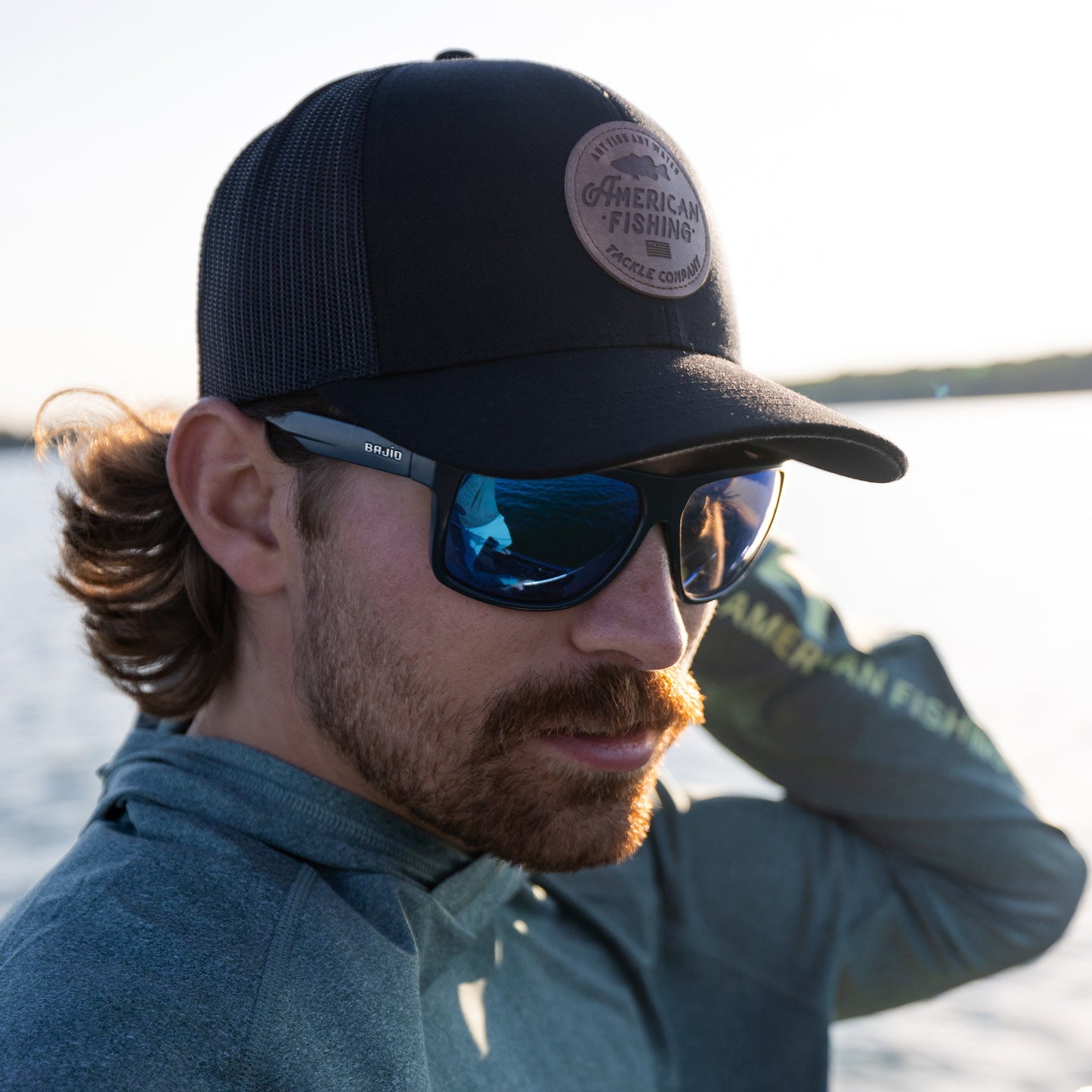 AFTCO Lemonade Leather Trucker Hat Olive