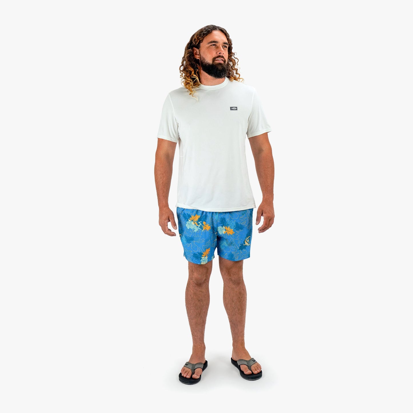 AFTCO Strike Printed Swim Trunks Blue Water