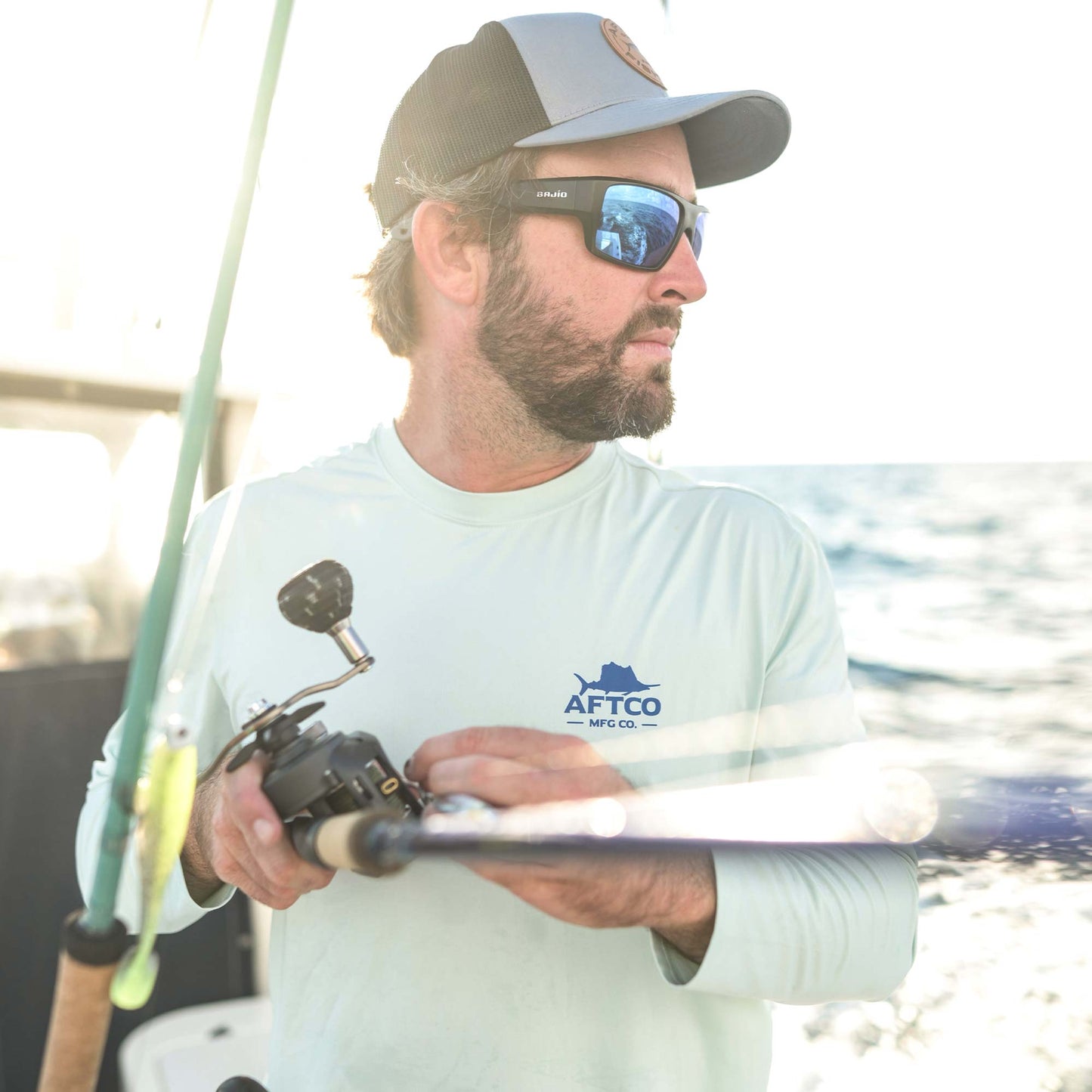 AFTCO Summertime UVX LS Sun Protection Fishing Shirt Sprout