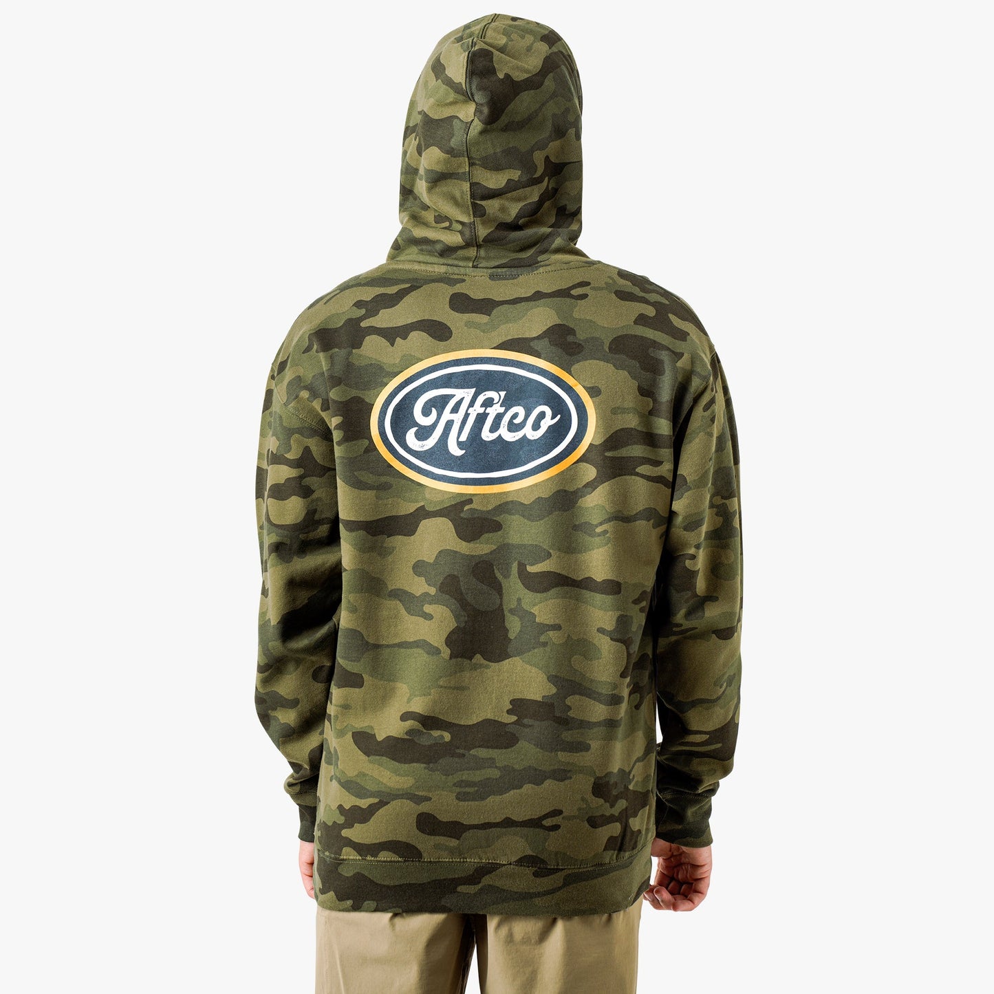 AFTCO Powerboat Mens Pullover Hoodie Forest Camo