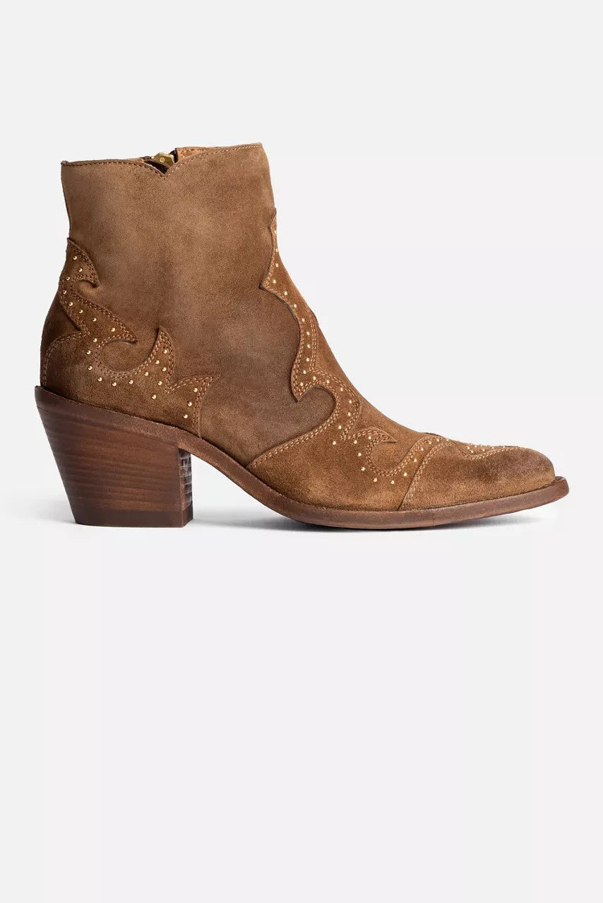 STUDDED ITALIAN SUEDE ANKLE BOOT