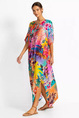 ZERU TIE NECK MAXI KAFTAN
