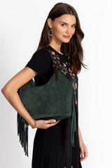 ITALIAN SUEDE FRINGE SHOPPER BAG