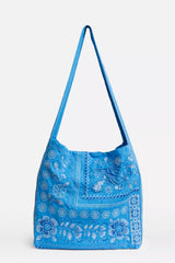 WIDE STRAP LINEN TOTE BAG