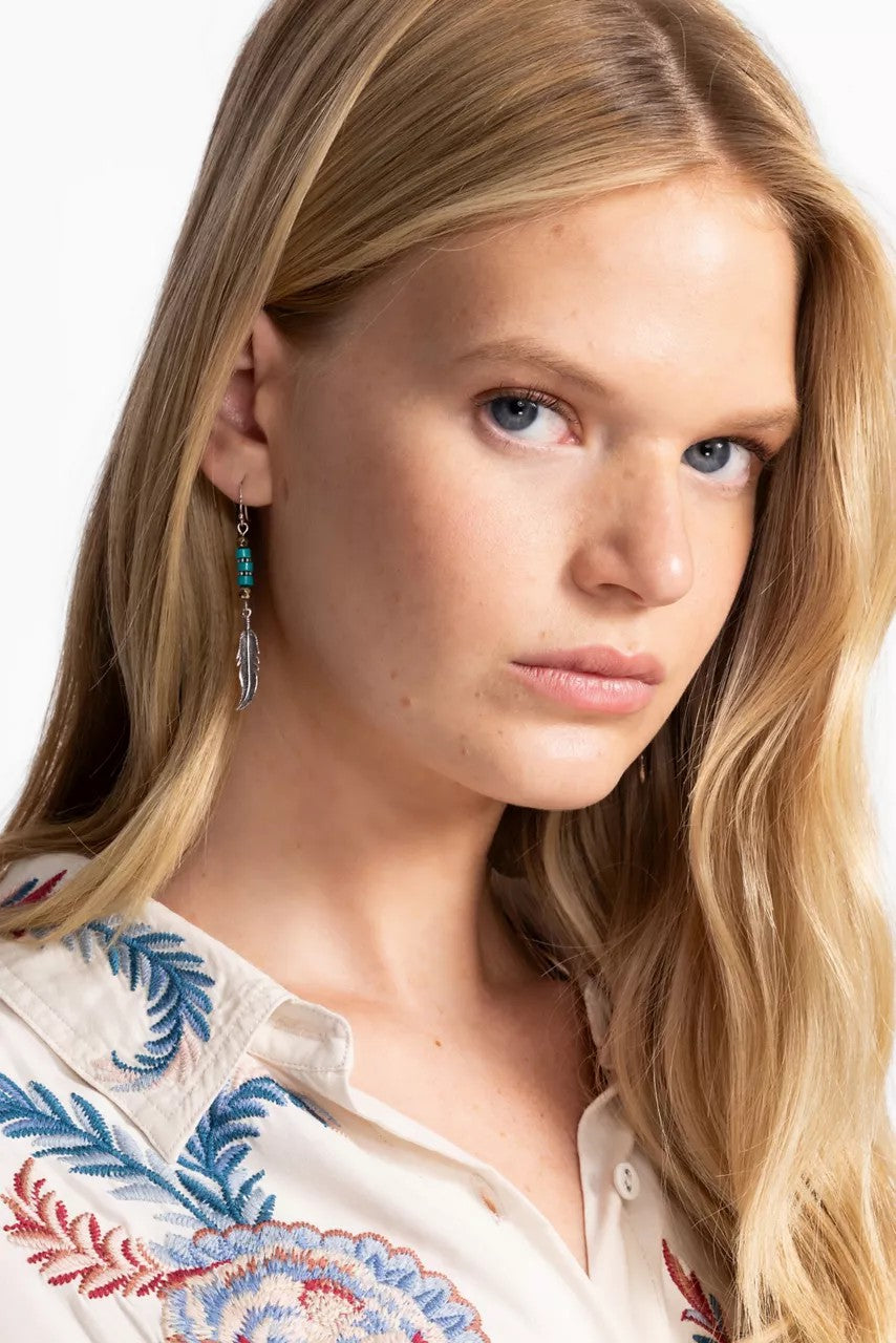 SEA FEATHERS DANGLE EARRINGS