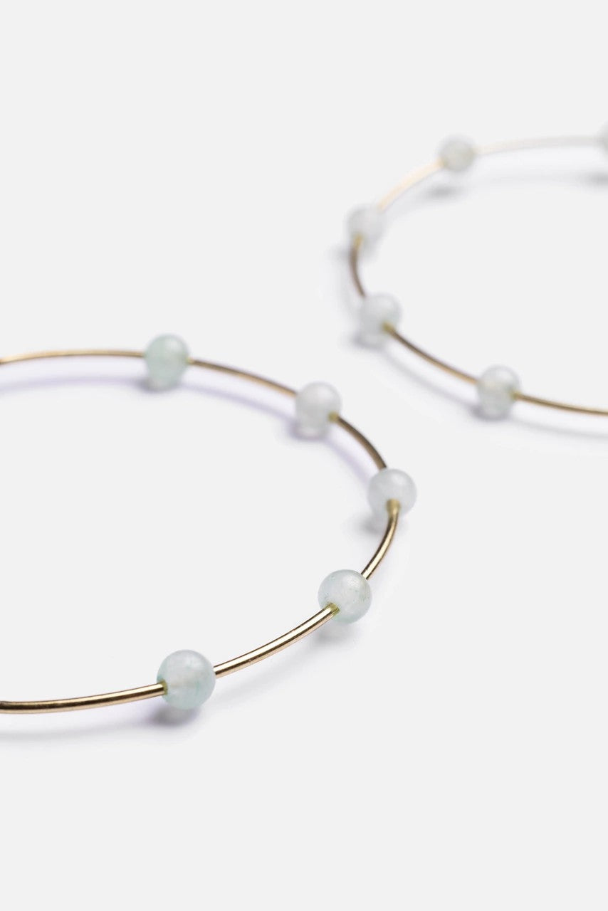 SEMI PRECIOUS HOOP EARRINGS
