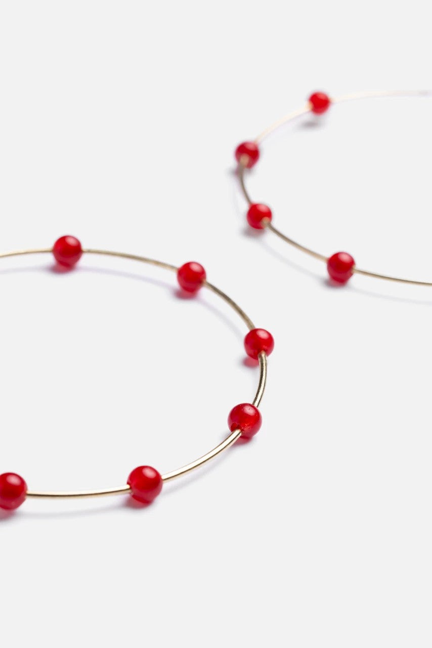 SEMI PRECIOUS HOOP EARRINGS