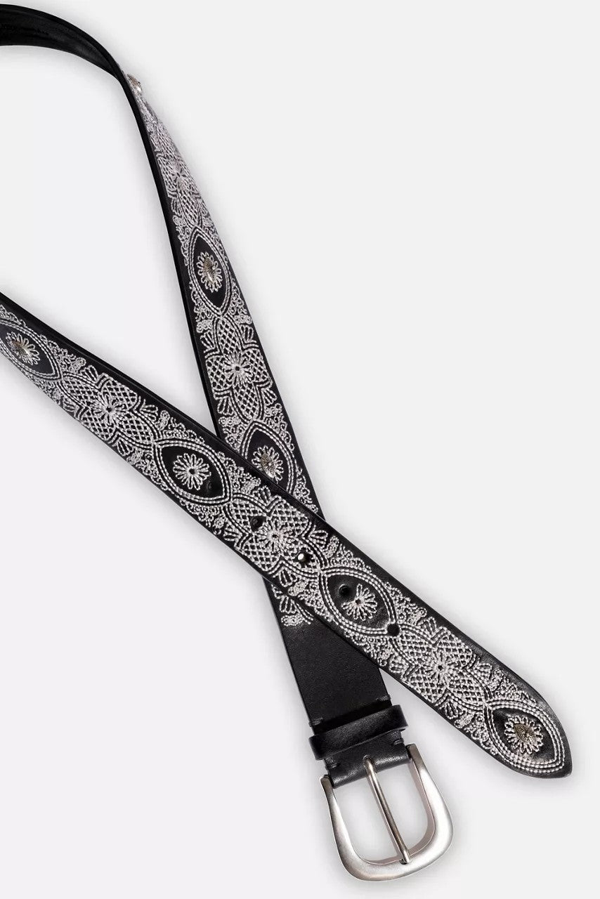 PIZZO EMBROIDERED ITALIAN LEATHER BELT