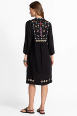 BUTTON FRONT YOKE DRESS