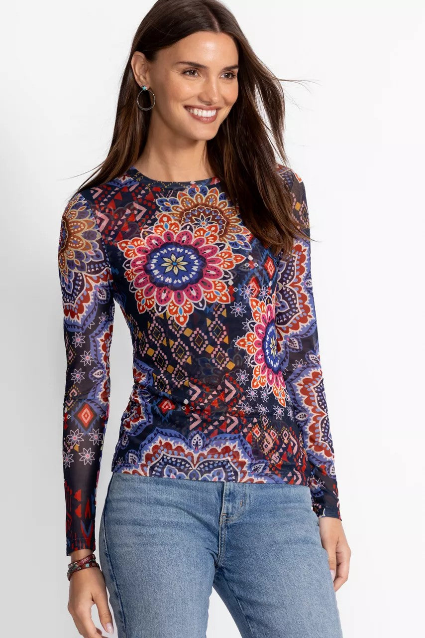 NATALIE LONG SLEEVE MESH TEE
