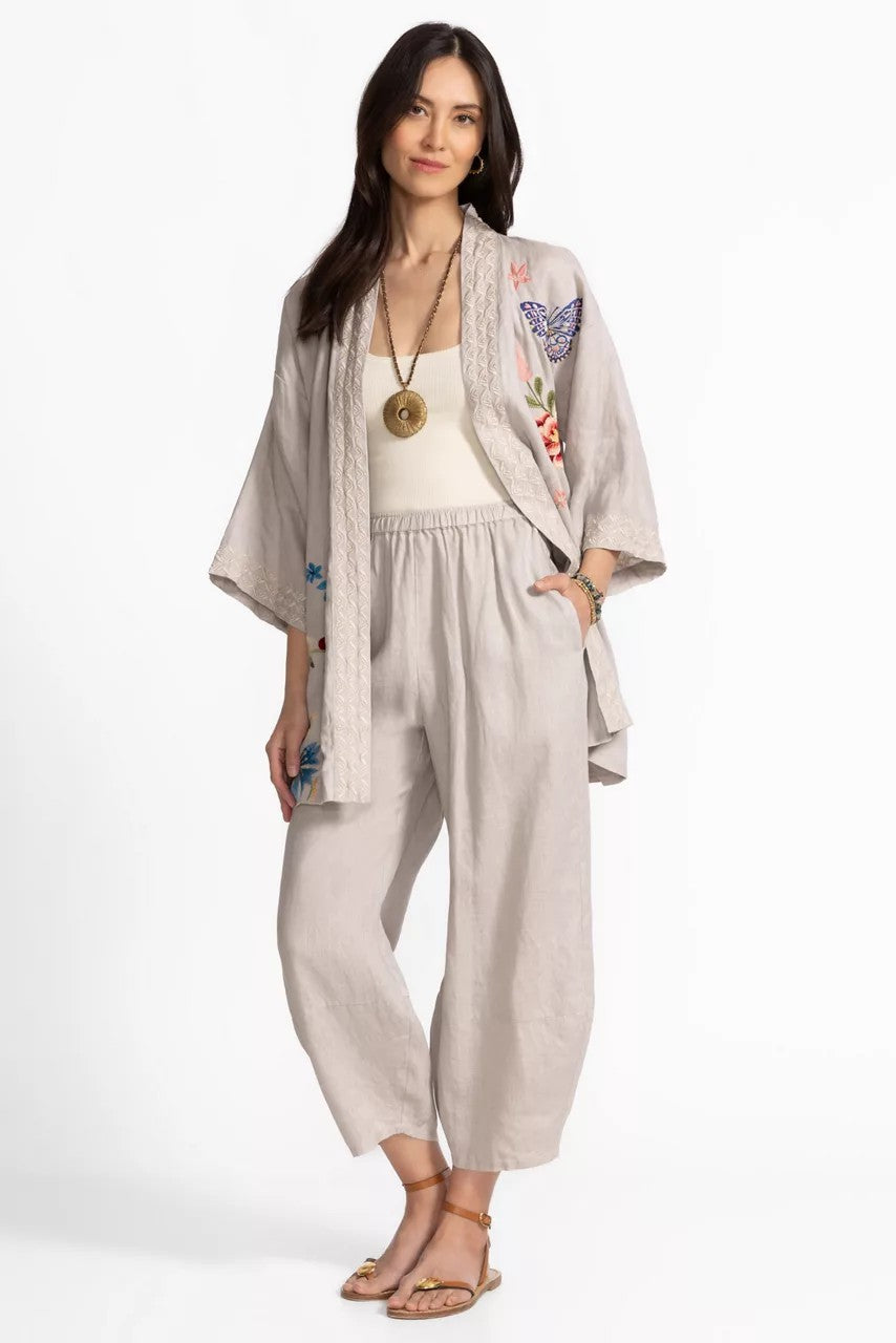 LINEN BARREL PANT