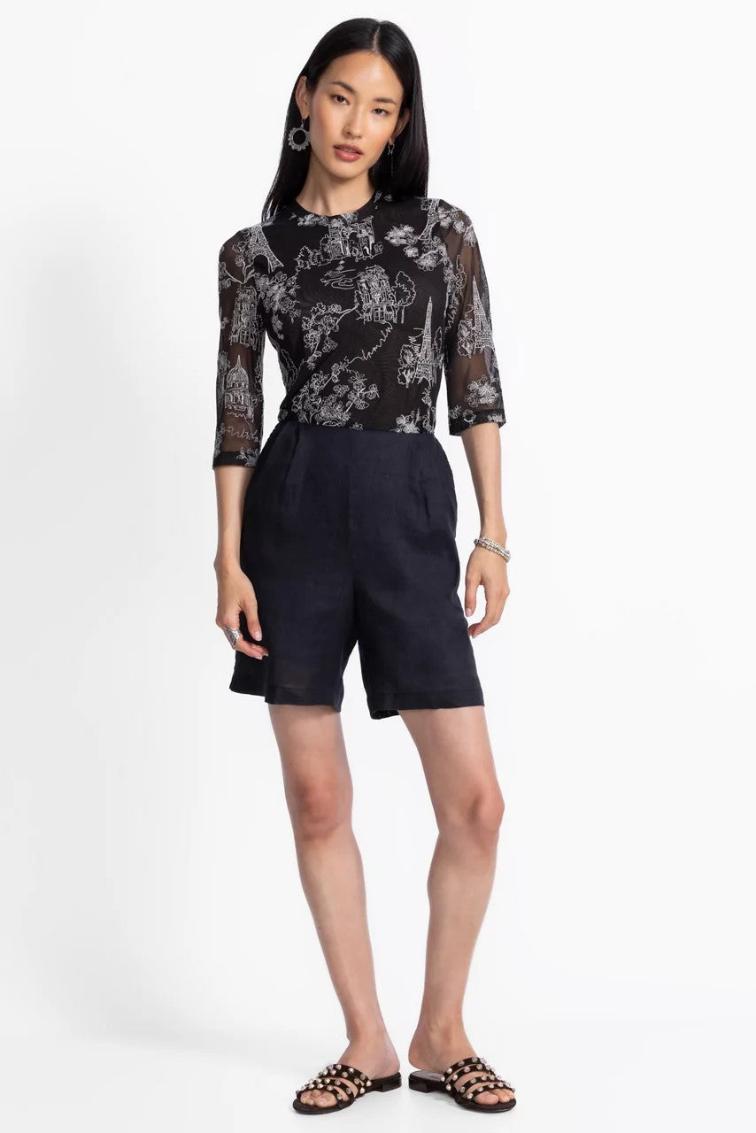 LINEN PLEATED SHORT