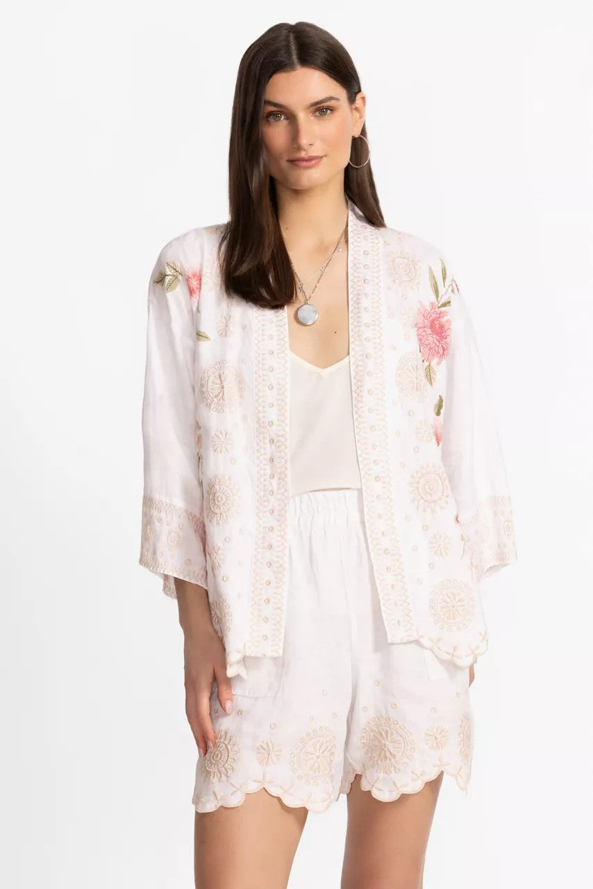 LINEN CROPPED KIMONO