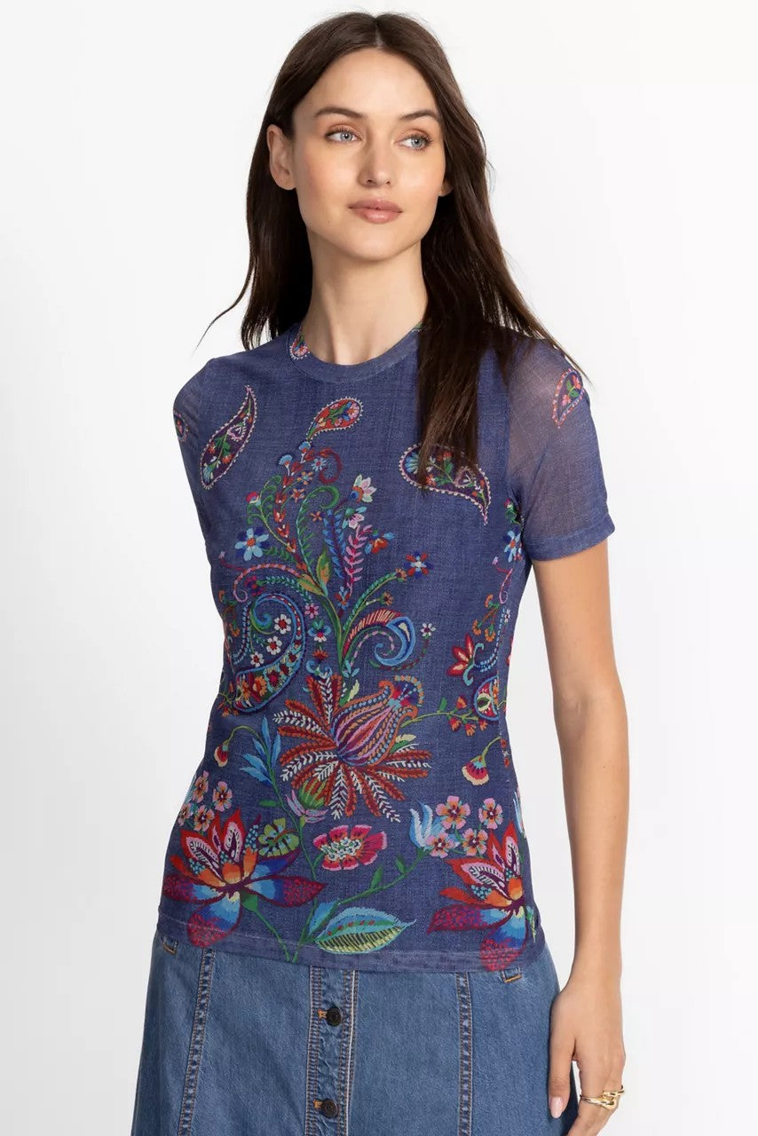 ELEANOR SHORT SLEEVE MESH TEE