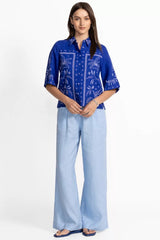 LINEN KIMONO SLEEVE SHIRT