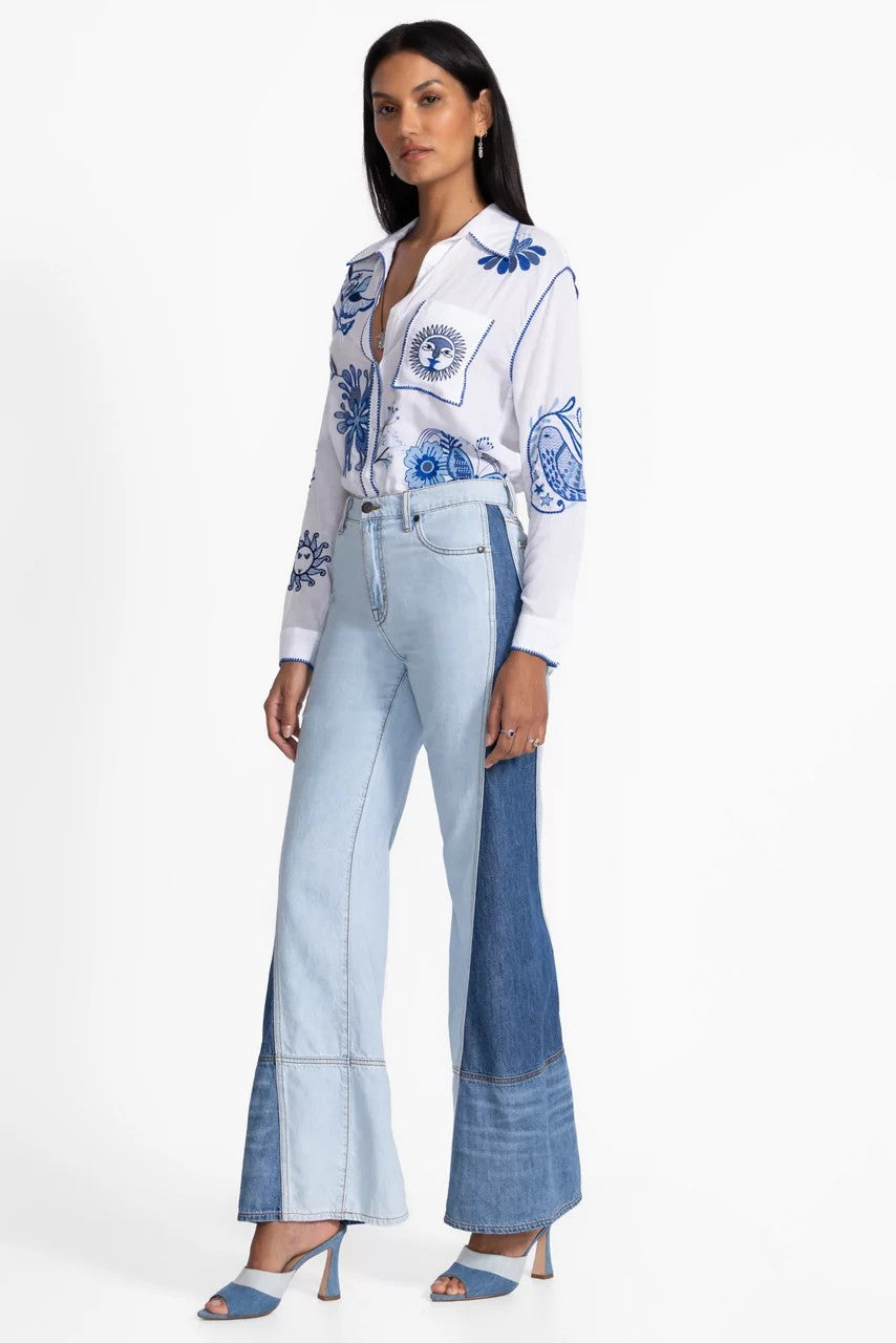 THE PIECED STRAIGHT FLARE JEAN