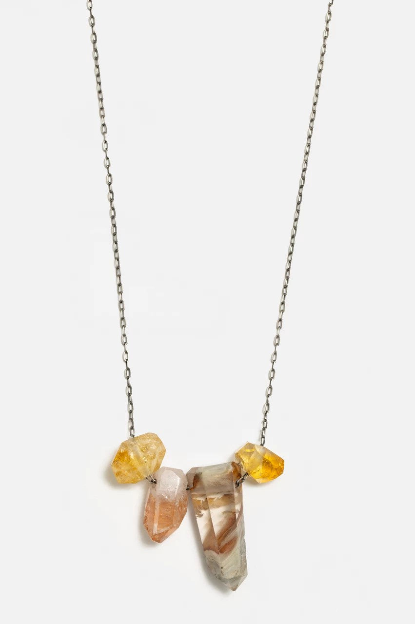 Joseph Brooks Quartz And Citrine Necklace