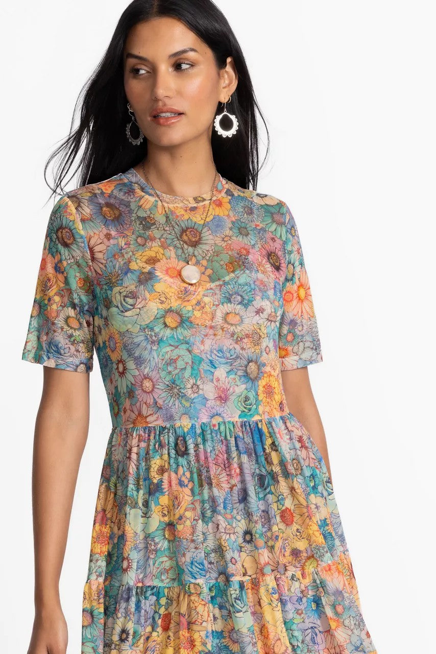 MESH TIERED DRESS