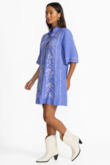 KIMONO SLEEVE LINEN SHIRT DRESS