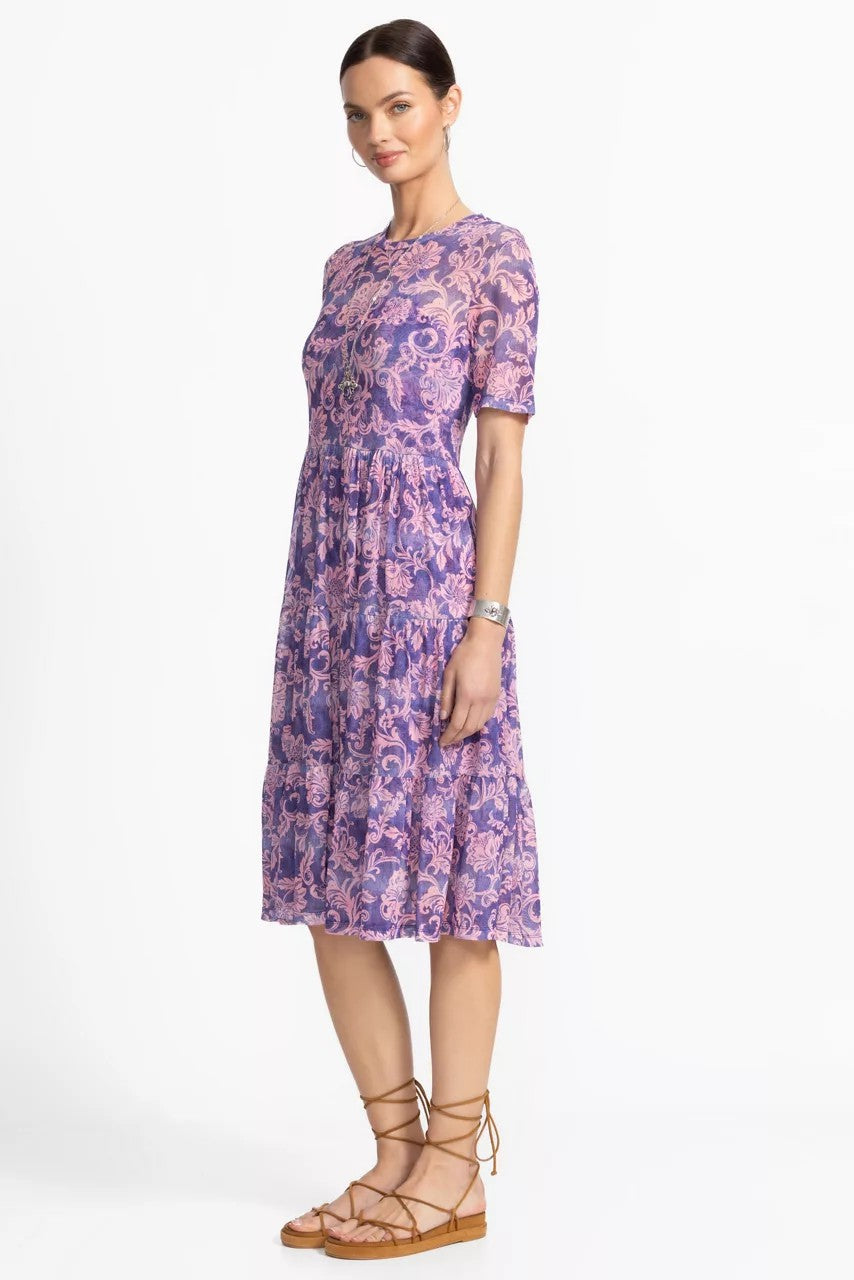 FLORENTINA MESH TIERED DRESS