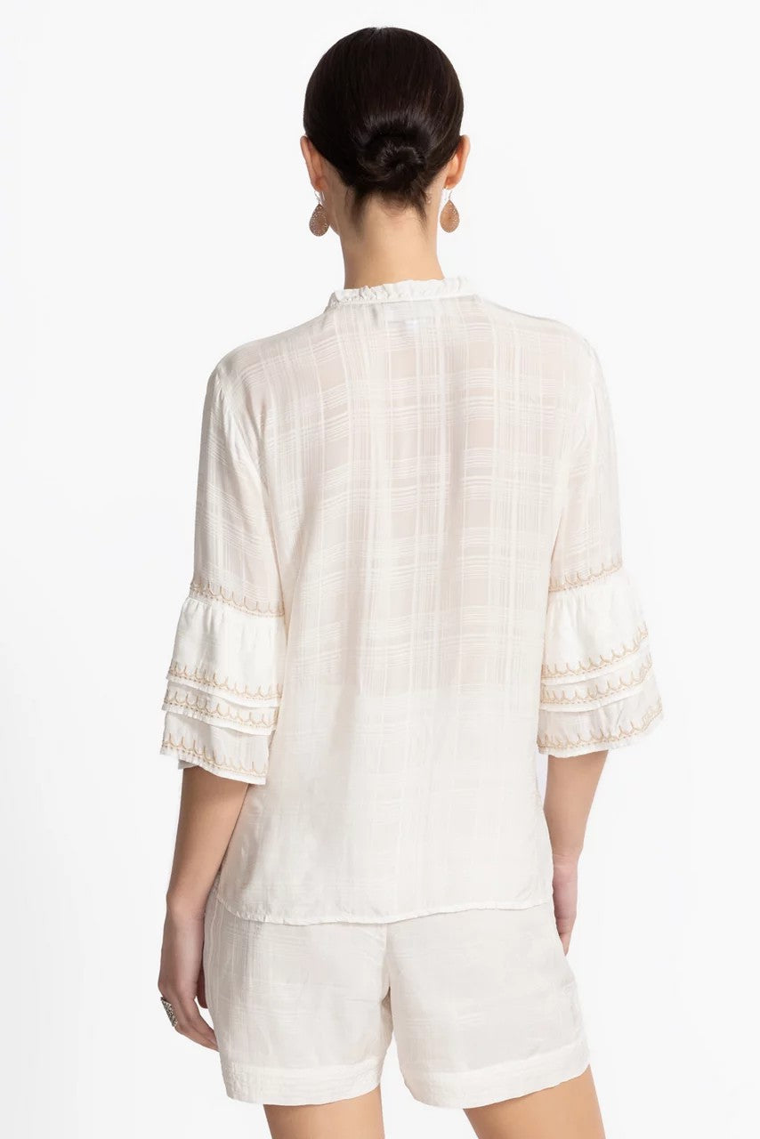 RUFFLE SLEEVE BLOUSE