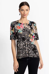 THE JANIE FAVORITE KIMONO SLEEVE MANDARIN TEE