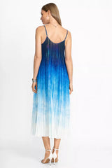 TYE PLEATED MIDI DRESS