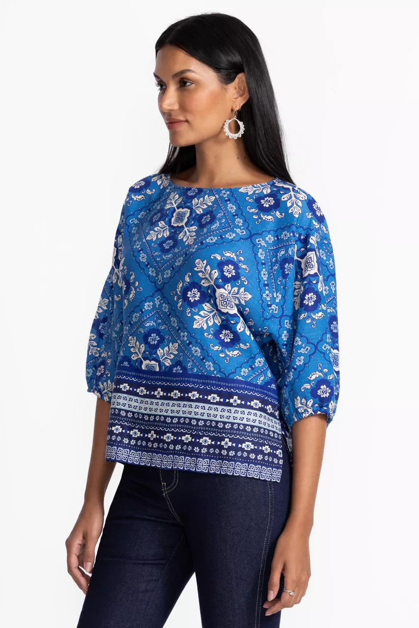 LINEN BOATNECK BLOUSE