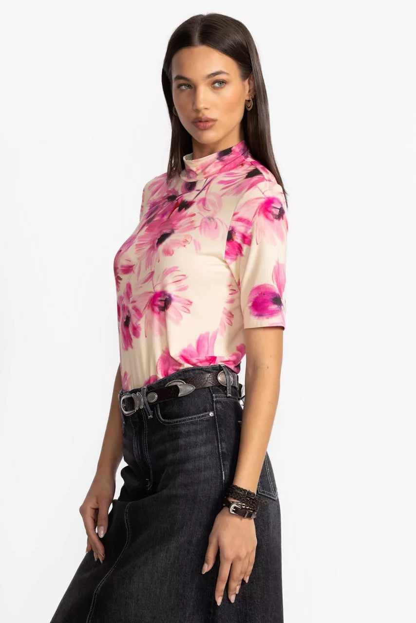 THE JANIE FAVORITE FITTED ELBOW SLEEVE MOCK NECK