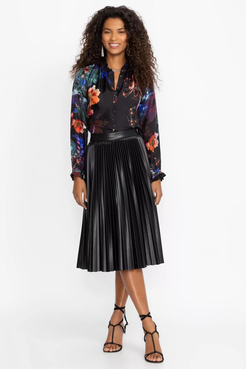 EMMI VEGAN LEATHER PLEATED SKIRT