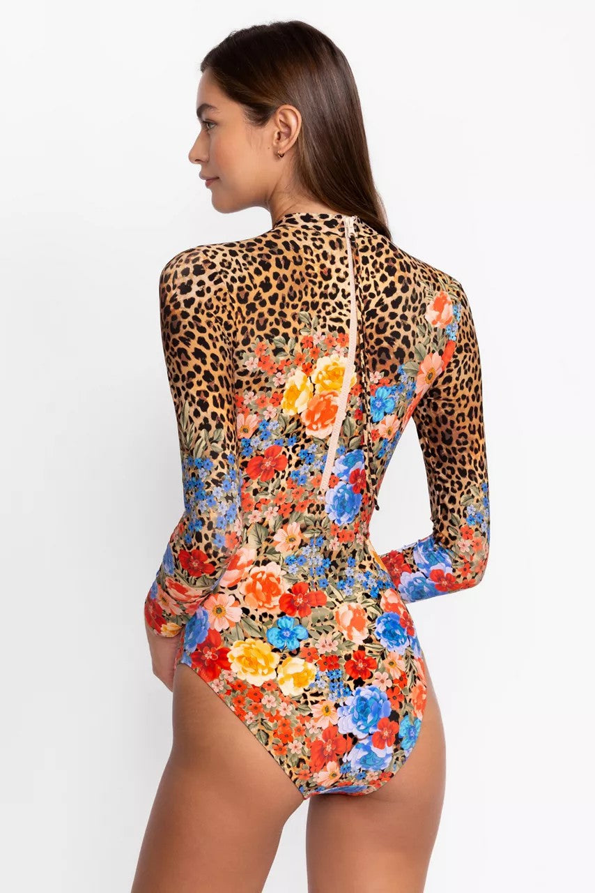 CHEETAH CROSS OVER NECK SURF ONE PIECE