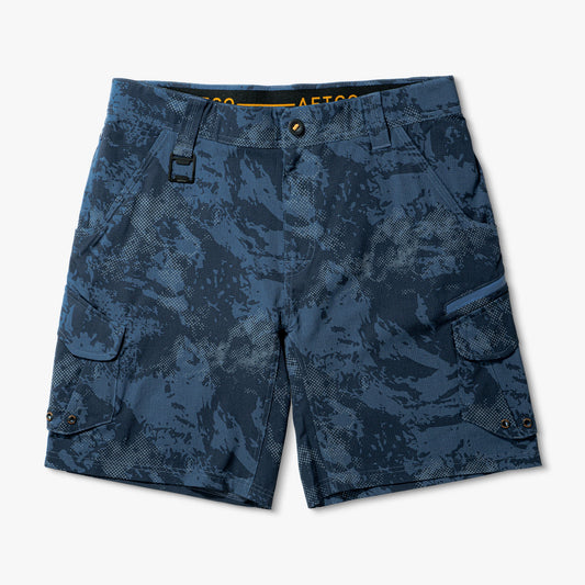 AFTCO Pinnacle Fishing Shorts Naval Storm Camo