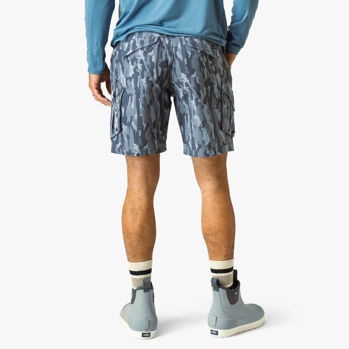 AFTCO Pinnacle Fishing Shorts Naval Storm Camo