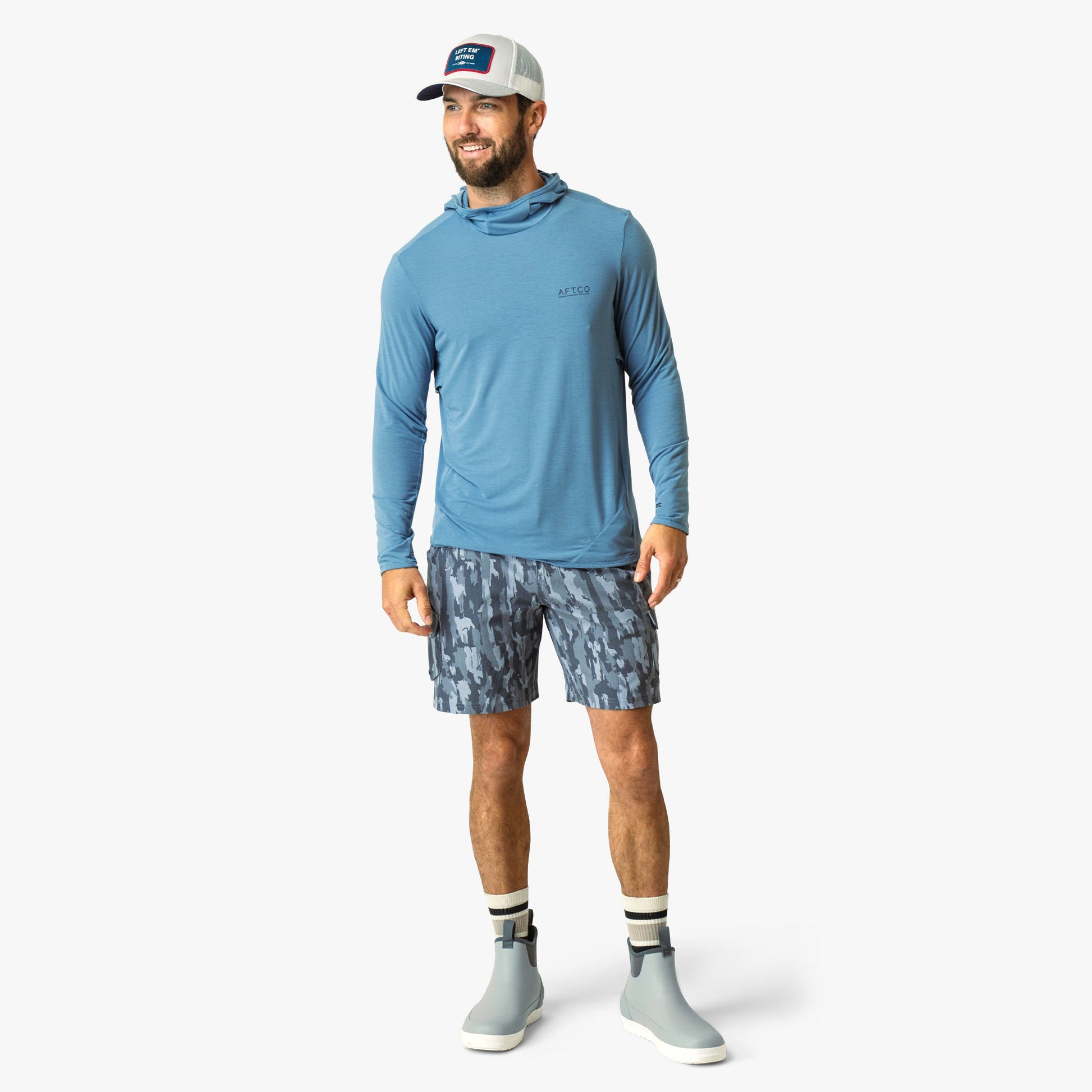 AFTCO Pinnacle Fishing Shorts Naval Storm Camo